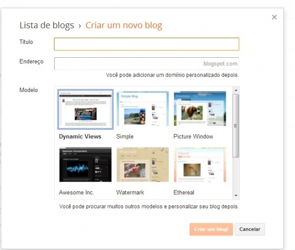 como criar um blog